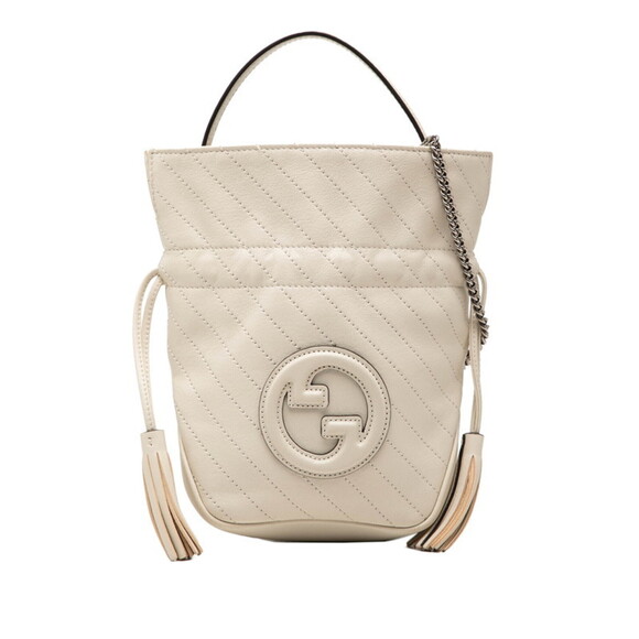 Gucci Handbags - GUCCI Authentic White Leather Shoulder Bag